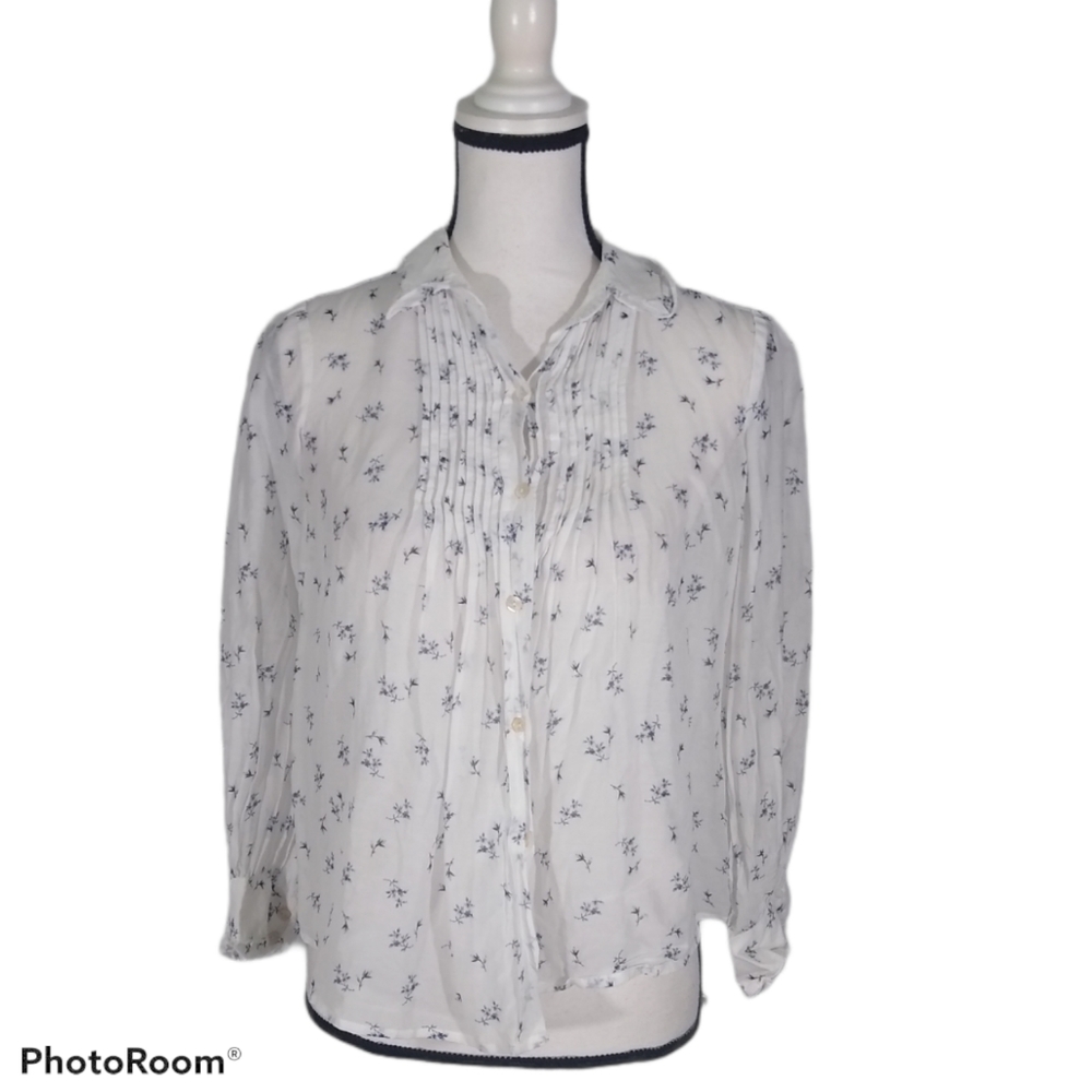 Rebecca Taylor button down sheer top size 0